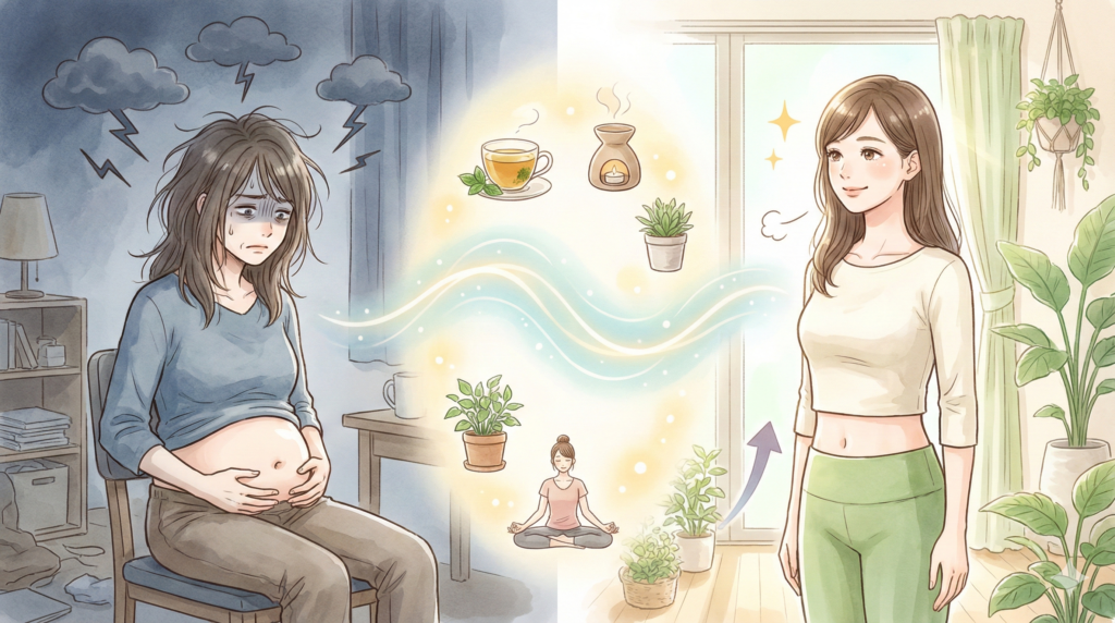 ストレス太りで下腹がポッコリ？40代女性の心のケアと自律神経を整えるお腹痩せ術