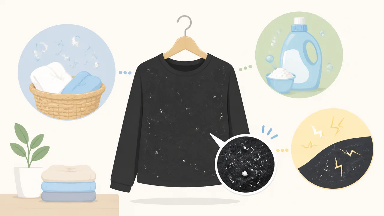 黒い服に白い繊維がつく原因は?きれいに取る方法と予防策