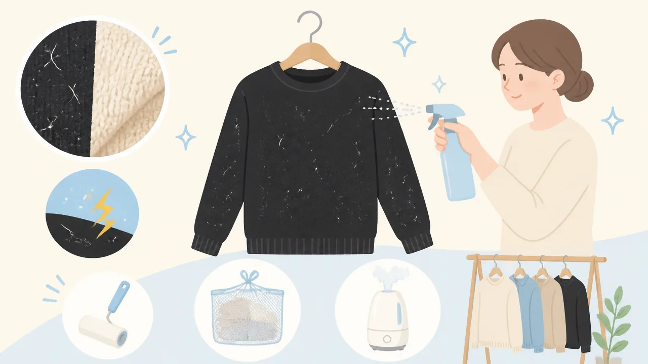 黒い服に白い繊維がつく原因は?きれいに取る方法と予防策