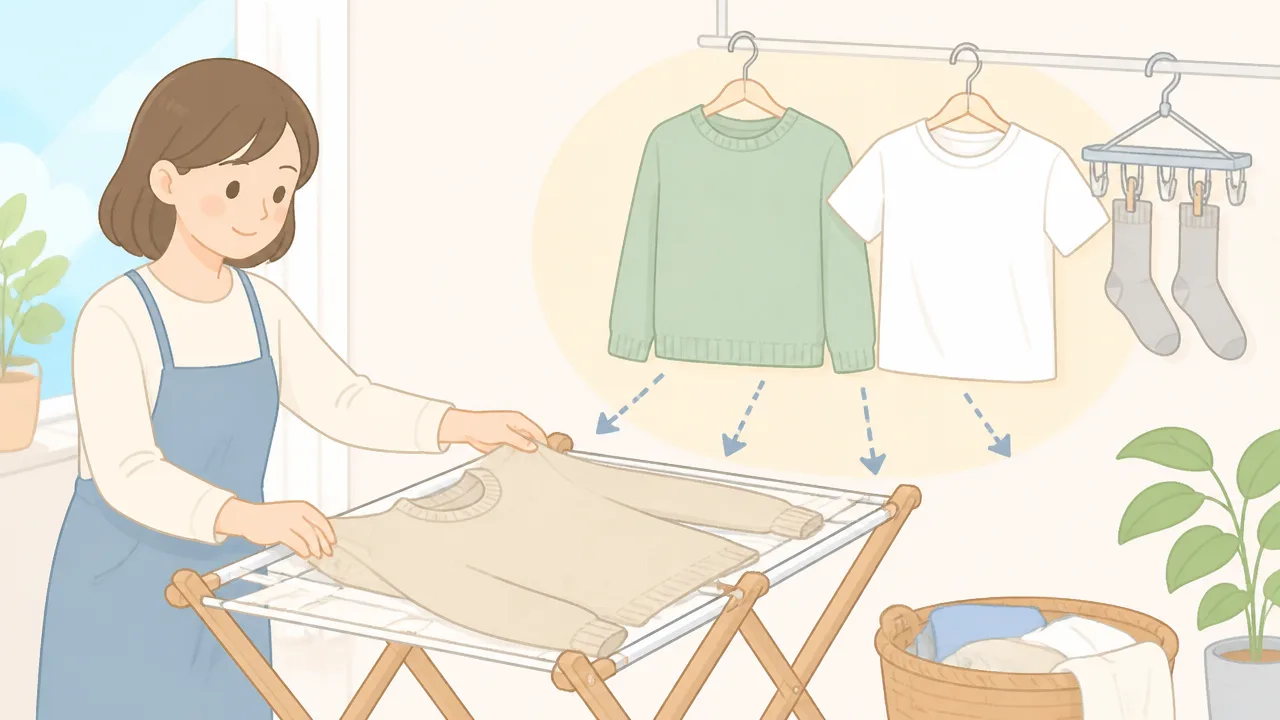 ハンガー跡がつかない干し方|ニットやTシャツをきれいに乾かすコツ