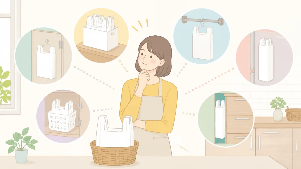 レジ袋はたたまない収納が楽！すっきり片付くアイデア7選
